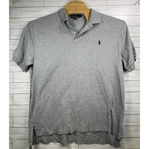 Ralph Lauren Men's Short Sleeve Button Polo Shirt Size‎ XL Soft Cotton Grey Golf